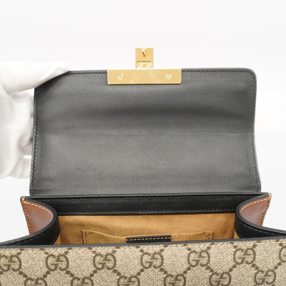 Gucci Hardware Supreme Beige Black Brown Gold GG Shoulder Bag - Picture 6 of 7